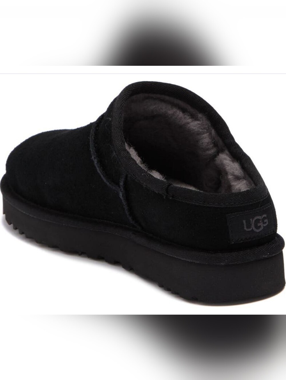 UGG Classic Black Suede Slipper